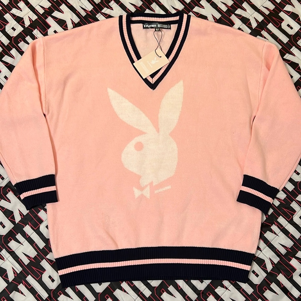 Playboy V Neck Varsity Sweater
